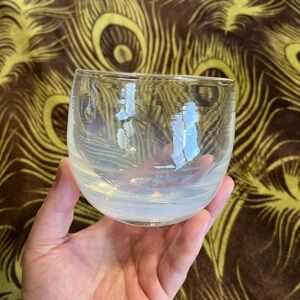 Glassybaby Opaque White and Clear Drinking Glass or Candle Votive